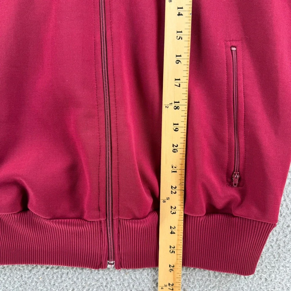 Vtg 80s Adidas Trefoil Track Jacket Maroon Burgundy Pinstripe Taiwan Mens M
